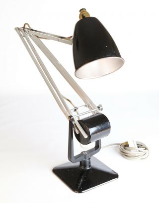 Lovely Early Vintage Black Herbert Terry Industrial Anglepoise Desk Bench Lamp.