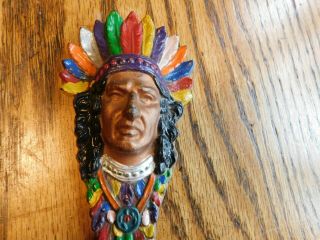 Antique Judd Cast Iron Bronze Native Indian Chief Desk Office Letter Opener 2