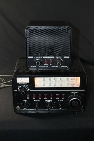 Vintage R L Drake Model 2b Ham Radio Receiver & 2 - Bq Multiplier Speaker
