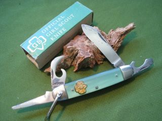 Vtg Kutmaster Utica Ny Usa Girl Scouts Usa Knife & Box