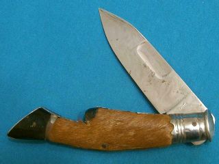 Vintage Spanish Navaja Hoof Lockback Folding Hunter Bowie Knife Figural Knives