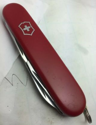 Victorinox Spartan Swiss Army Knife - Red Vintage - Grooved Corkscrew Solid Awl