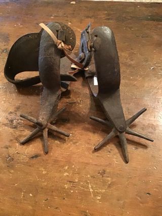 Two Very Old Vintage Mexican Chihuahua Cowboy Spurs
