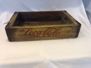 Vintage Coca - Cola Wooden Coke Yellow Soda Pop Crate Carrier Box case wood 1960’s 3