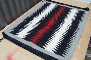 Vtg Chinle Rug 28x20” Saddle Blanket Eye Dazzler Textile Weaving Southwestern