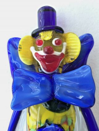 Rare Vintage Murano Glass Clown with Candy Cane.  10 1/2in / 270mm Tall 2