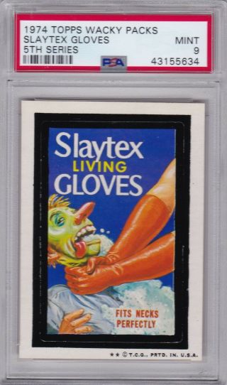1974 Topps Wacky Packs Slaytex Gloves Psa 9 Series 5 Packages Rare 1/3