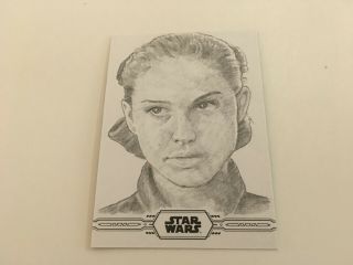 Topps Star Wars Chrome Legacy 2019 Sketch Card Padme 1/1 Stephanie Swanger