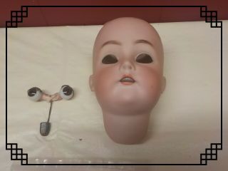 Antique German Simon Halbig K & R 66 Bisque Doll Head Only/ Large W / Eyes 2