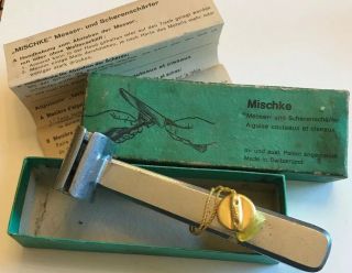 Vintage Heavy Duty Mischke Swedish Knife Sharpening Tool W Instructions