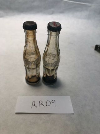 Vintage Mini 3 " Coca Cola Coke Glass Bottle W/ Cap