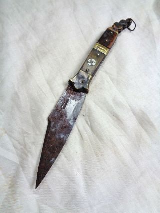 Antique Navaja Spanish Folding / Jack Knife For Restoration No Dagger Bowie