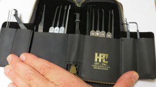 19 Piece Hpc Deluxe Lock Pick Set With Leather Carrying Case Made In The Usa