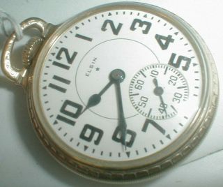 Vintage Antique Elgin 21 Jewel Bw Raymond Model Wadsworth 10k Gf Pocket Watch