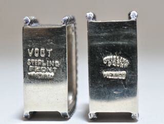 Vintage Vogt Hand Engraved Sterling Silver Front Western Belt Buckle Belt 30 