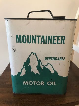 Vintage 2 Gallon Mountaineer Dependable Motor Oil Can