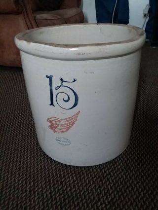 Antique Red Wing 15 Gallon Stoneware Crock