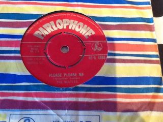 Beatles 7 Vinyl.  Please Please Me.  The Beatles.  1963.  Orig 1st Press With Orig Type