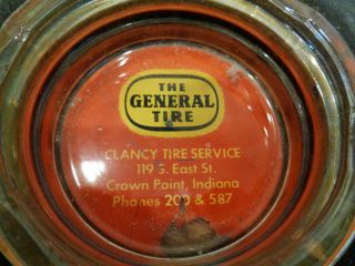 Viintage General Tire Ashtray,  Clancy Tire Service,  Crown Point,  Indiana,