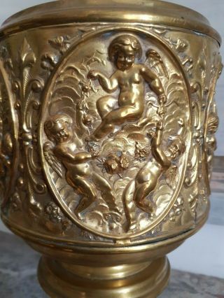 Antique French,  Lovely Brass Planter,  Renaissance,  Putti,  French Work Late 19th