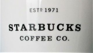 Starbucks Coffee Co.  Est 1971 Barista 2001 Large 18 Oz.  Ceramic Mug - White