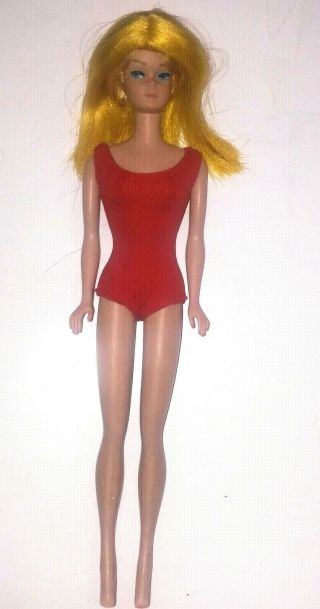 Vintage Ponytail Barbie Color Magic Blonde Wig Red Helenca Swimsuit