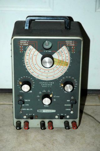 Vintage Heathkit Capacitor Checker Tester Meter Model It - 11 Green Eye