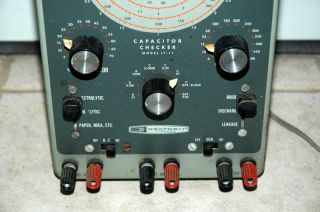 Vintage Heathkit Capacitor Checker Tester Meter Model IT - 11 Green Eye 3