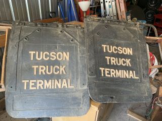 Vintage Tucson Truck Terminal Semi Truck Mud Flaps Splash Guards Rare