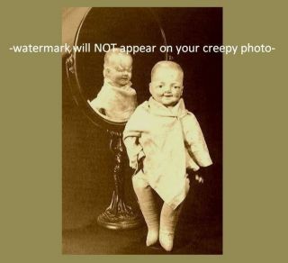 Vintage Freak Baby Devil Mirror Photo Creepy Scary Child Weird Doll