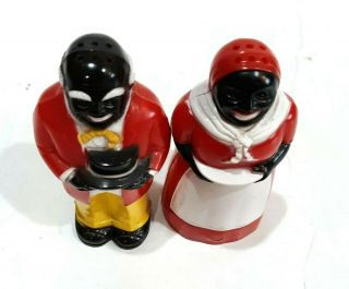 F & F MOLD & DIE AUNT JEMIMA MAMMY & UNCLE MOSE MOSES SALT & PEPPER SHAKER 2