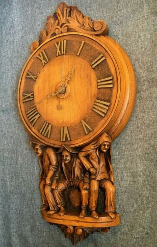 Vintage French Wood Clock 1960 - 70 