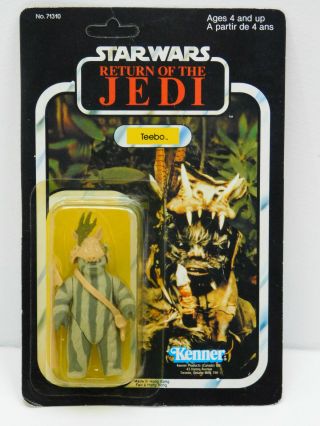Vtg 1983 Kenner Star Wars Return Of The Jedi Teebo Action Figure Card