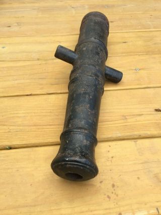 Antique Vintage Cast Iron Signal ? Decorative Cannon - 33 Pounds