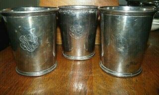 Set Of 3 Vintage S Kirk & Son Sterling Silver 277 Julep Cups