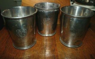 Set of 3 Vintage S KIRK & SON Sterling Silver 277 Julep Cups 2
