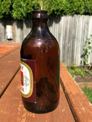 Vintage 1960 ' s Lucky Lager X BOCK Beer Bottle Brown Glass Bar Tavern Rare 3
