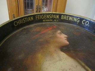 Vintage Christian Feigenspan Beer - Brewing 13 " Metal Tin Litho Tray Newark Nj