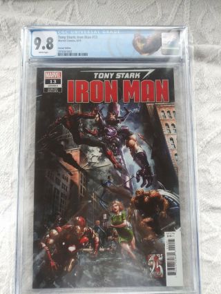 Tony Stark: Iron Man 13 Cgc 9.  8 Clayton Crain Variant