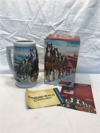 Budweiser 2008 Holiday Stein – Clydesdale 75th Anniversary Cs695