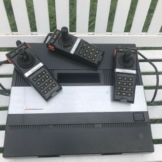 Atari 5200 Video Game Console Unit,  3 Controllers 1980s Black Old Vintage