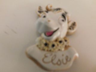 Vintage Elsie the Borden cow plastic pin 2