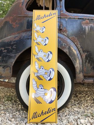 Antique Vintage Old Style Tall Michelin Tires Sign