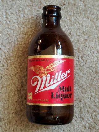 Vintage Miller Malt Liquor Beer Bottle 2 Cent Oregon Refund