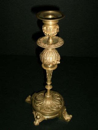 Antique French Bronze Candlestick Ca.  19th Century