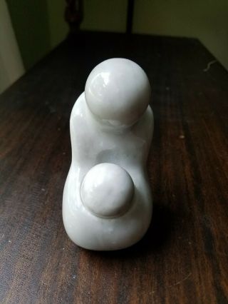 Hand Carved Marble Statue Madonna Mother Mary With Child Made In Mexico 3