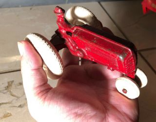 Vintage Arcade Cast Iron Oliver Row Crop Red Toy Tractor