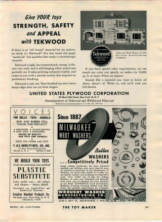 1951 Advert Tekwood Doll House Keystone Co United States Plywood Company