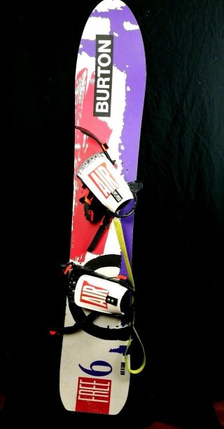 Vintage Retro Burton 6 Snow Ski Board Snowboard With Bindings