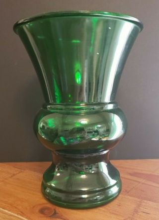 Vintage NAPCO Green Glass Floral Vase 1172 Cleveland OH 2